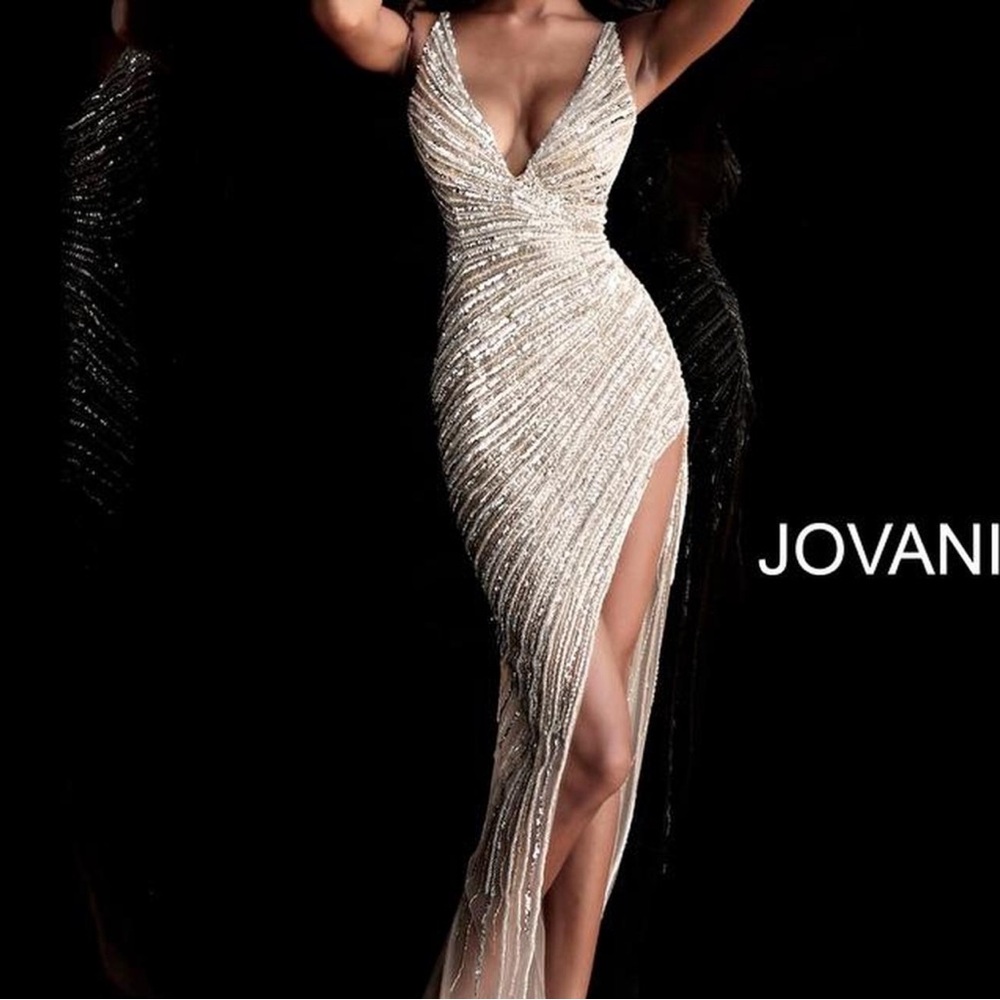 Stunning Silver Jovani Gown